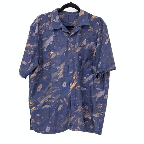 Lululemon Airing Easy Camp Collar Shirt Mens Apx Sz 2XL Blissful Blue - Picture 1 of 9